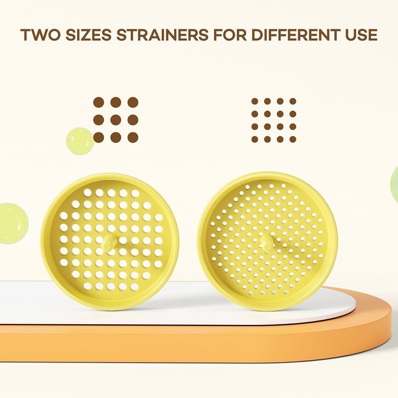 Pisol Wide Mouth Versatile Funnel, Canning Funnels for Kitchen Use, Food Grade Plastic Cooking Funnel Set with 4 Size Spouts and 2 Strainers for Filling Different Bottles and Bags, Yellow - Image 5